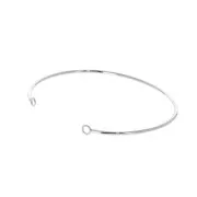 Oval jonc bracelet 2 loops 59x48 mm to decorate - Silver Tone x1