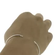 Oval jonc bracelet 2 loops 59x48 mm to decorate - Silver Tone x1