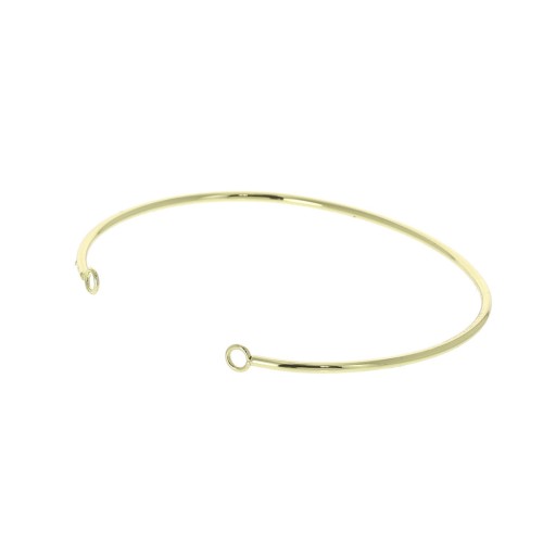 Oval bangle bracelet 2 loops 59x48 mm to decorate - Gold Tone x1