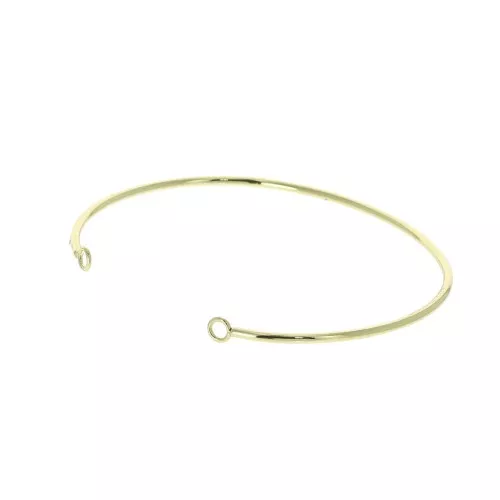 Oval bangle bracelet 2 loops 59x48 mm to decorate - Gold Tone x1