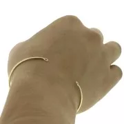 Oval bangle bracelet 2 loops 59x48 mm to decorate - Gold Tone x1