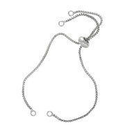 Adjustable bracelet for spacer - Venetian mesh 21cm - Rhodium Tone x1|raw }}