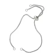 Adjustable bracelet for spacer - Venetian mesh 21cm - Rhodium Tone x1