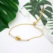 Adjustable bracelet for spacer - Venetian mesh 21cm - Rhodium Tone x1