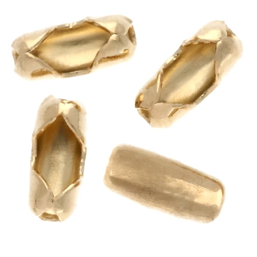 Ball chain terminators 1.5mm fine Gold plated x10