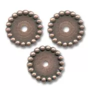 Spacer beads 15mm old copper tone x4