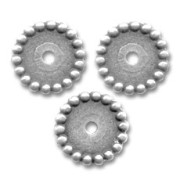 Spacer beads 15mm old silver tone x4|raw }}