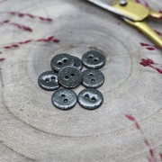 Round 2-hole mother-of-pearl button Atelier Brunette - Glitter 9 mm Forest x1|raw }}