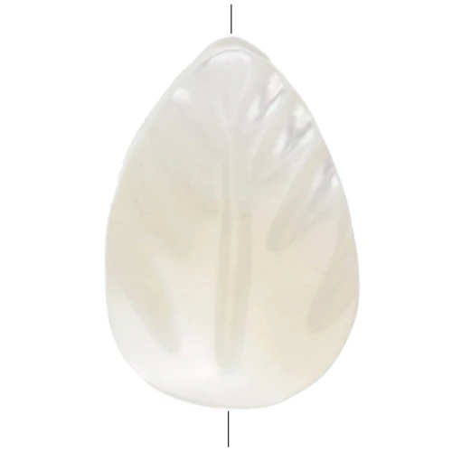 Mother of Pearl Beads - Leaves - 9.5x6. mm - for costume jewelry x4