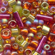 Toho Seed bead mix TX-3227 - Ureshii Olivine/Orange Mix|raw }}