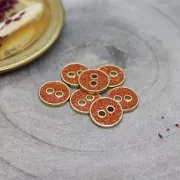 Gliterry metal sewing button - Atelier Brunette -  Joy Glitter 12 mm Tangerine x1