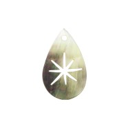 Mother of pearl star drop pendant - 29x17 mm for DIY jewelry creation x2|raw }}