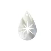 Mother of pearl star drop pendant - 29x17 mm for DIY jewelry creation x2