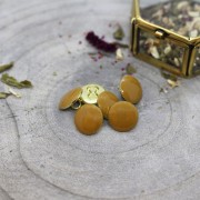 Metal button by Atelier Brunette for sewing - Gem 9 mm Ochre x1|raw }}