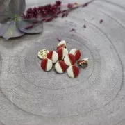 Round 2-tone metal button Atelier Brunette - Wink 9 mm Off-white/Terracotta x1