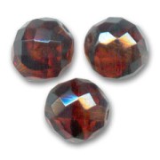 Fire Polished faceted round beads 14mm Tortoise x4