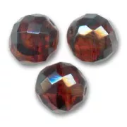 Fire Polished faceted round beads 14mm Tortoise x4