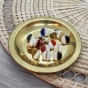 Round 2-tone metal button Atelier Brunette - Wink 9 mm Off-white/Midnight x1