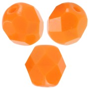 Fire Polished faceted round beads 6mm Tangerine x25