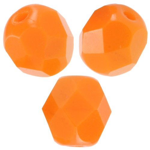 Fire Polished faceted round beads 6mm Tangerine x25
