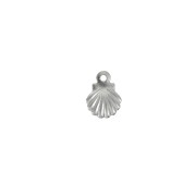 Mini shell charms 7.5x6 mm - 316L stainless steel x10
