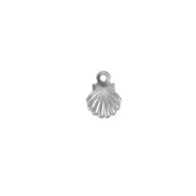 Mini shell charms 7.5x6 mm - 316L stainless steel x10