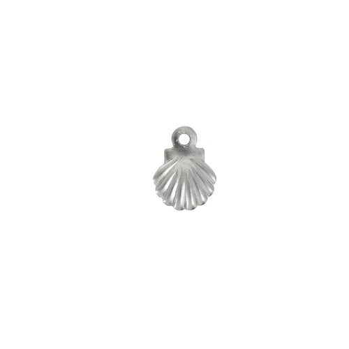 Mini shell charms 7.5x6 mm - 316L stainless steel x10