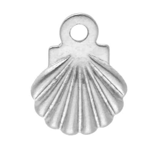 Mini shell charms 7.5x6 mm - 316L stainless steel x10
