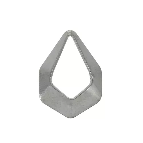 Drop-shape stainless steel pendants 21x15 mm for DIY jewelry creation x4