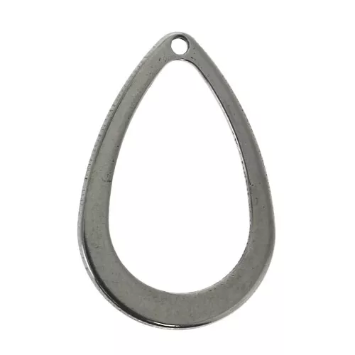 Drop-shape stainless steel pendants 17x11 mm for DIY jewelry creation x10