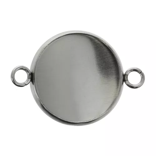 Stainless Steel pacer setting with open loops for flat back cabochons 18 mm x1
