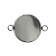 Stainless Steel pacer setting with open loops for flat back cabochons 16 mm x1|raw }}