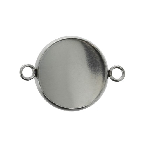 Stainless Steel pacer setting with open loops for flat back cabochons 16 mm x1