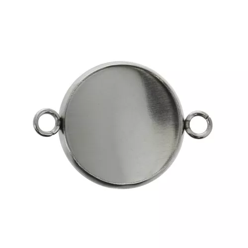 Stainless Steel pacer setting with open loops for flat back cabochons 16 mm x1
