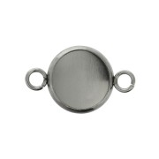 Stainless Steel pacer setting with open loops for flat back cabochons 10 mm x1|raw }}