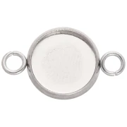 Open ring spacer setting for 10 mm flat bottom cabochon - Stainless steel x1