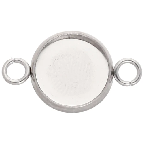 Open ring spacer setting for 10 mm flat bottom cabochon - Stainless steel x1