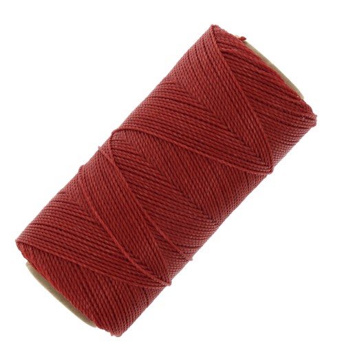 Linhasita waxed thread spool for micro macramé 1 mm - Cadmium Red (677) x168m