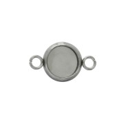 Stainless Steel pacer setting with open loops for flat back cabochons 6 mm x1|raw }}