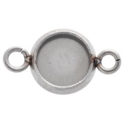 Open ring spacer setting for 6 mm flat bottom cabochon - Stainless steel x1