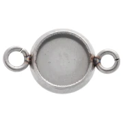 Open ring spacer setting for 6 mm flat bottom cabochon - Stainless steel x1