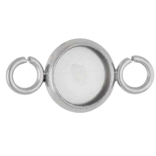 Open ring spacer setting for 6 mm flat bottom cabochon - Stainless steel x1