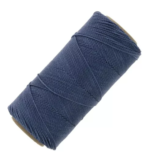 Linhasita waxed thread spool for micro macramé 1 mm - Dark Jean Blue (275) x168m
