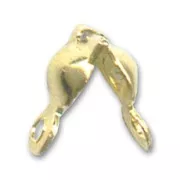 4mm 2-ring clamshell beads - Fine Gold plated x100