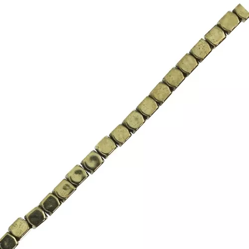 Mini-beads imitation hematite cubes 1.5 mm Golden x40 cm