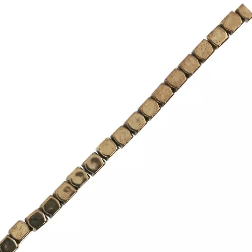 Mini-beads imitation hematite cubes 1.5 mm Light Copper x40 cm