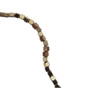 Mini-beads imitation hematite cubes 1.5 mm Light Copper x40 cm