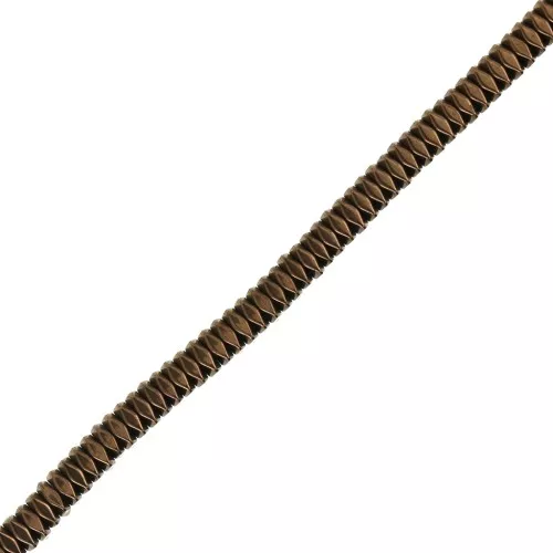 Synthetic Mini-Hematites faceted rondelle 2 mm Light Copper x40 cm