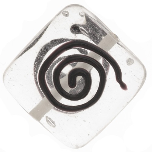 Square Bead Spiral motif 20.5mm Crystal x1