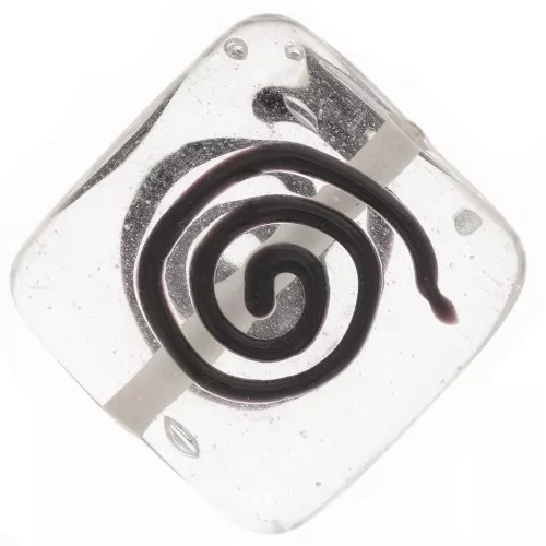 Square Bead Spiral motif 20.5mm Crystal x1